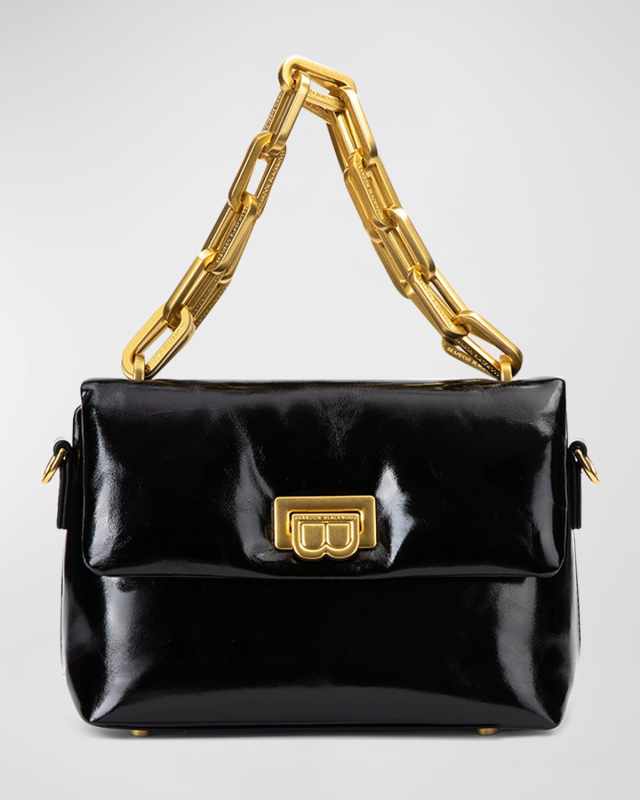Yuta Padded Patent Shoulder Bag